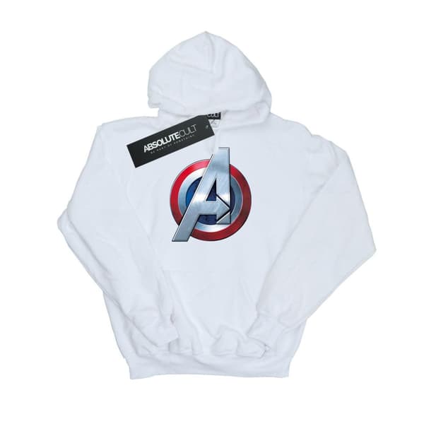 Marvel Huvtröja med Avengers 3D-logga för damer/kvinnor White XXL