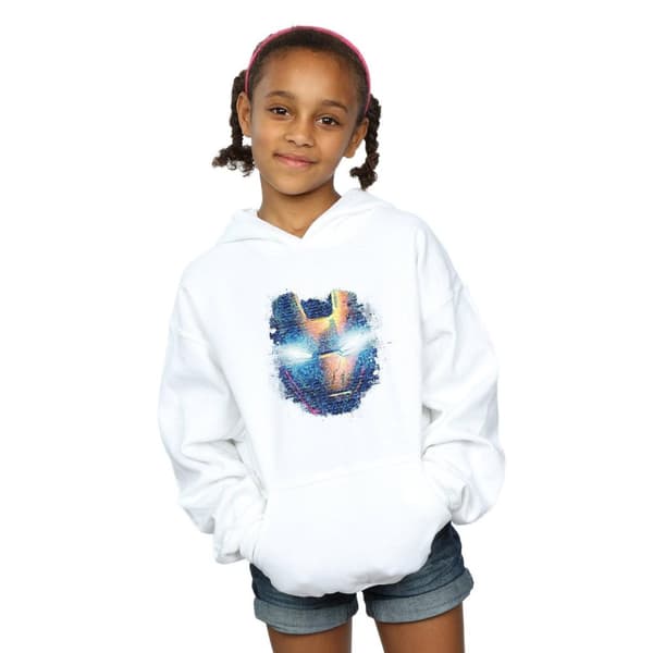 Marvel Girls Avengers Iron Man Distressed Head Hoodie