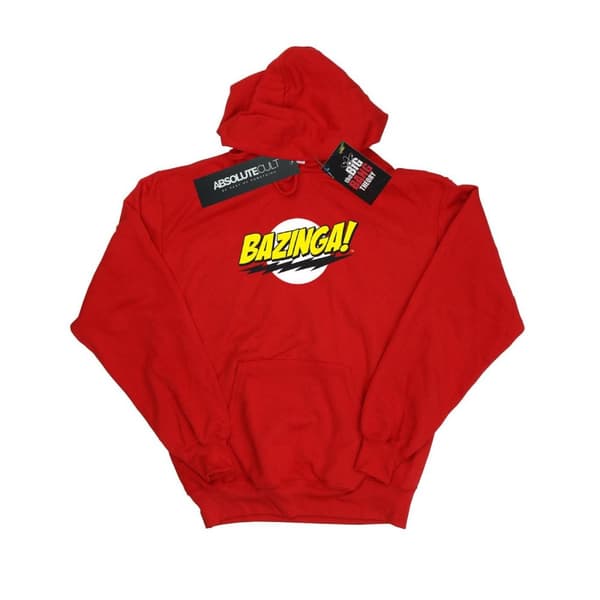 The Big Bang Theory Boys Sheldon Bazinga Hoodie Red 9-11 Years