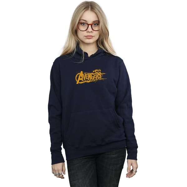 Marvel Kvinnor/Ladies Avengers Infinity War Orange Logo Hoodie