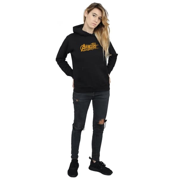 Marvel Kvinnor/Ladies Avengers Infinity War Orange Logo Hoodie