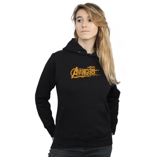 Marvel Kvinnor/Ladies Avengers Infinity War Orange Logo Hoodie