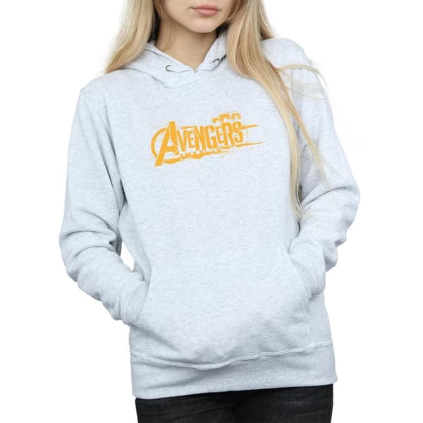 Marvel Kvinnor/Ladies Avengers Infinity War Orange Logo Hoodie