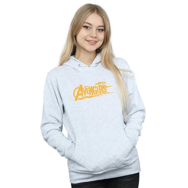 Marvel Kvinnor/Ladies Avengers Infinity War Orange Logo Hoodie