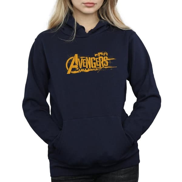 Marvel Kvinnor/Ladies Avengers Infinity War Orange Logo Hoodie