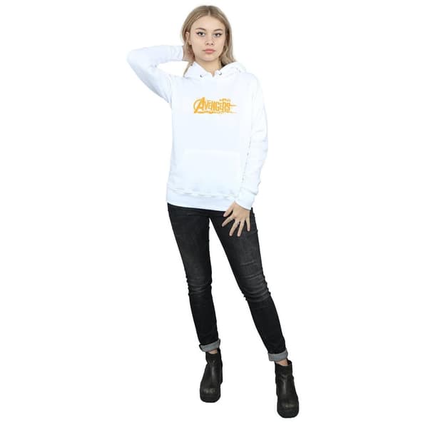 Marvel Kvinnor/Ladies Avengers Infinity War Orange Logo Hoodie
