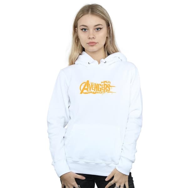 Marvel Kvinnor/Ladies Avengers Infinity War Orange Logo Hoodie