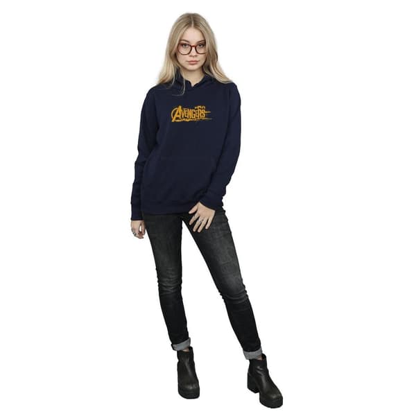 Marvel Womens/Ladies Avengers Infinity War Orange Logo Hoodie