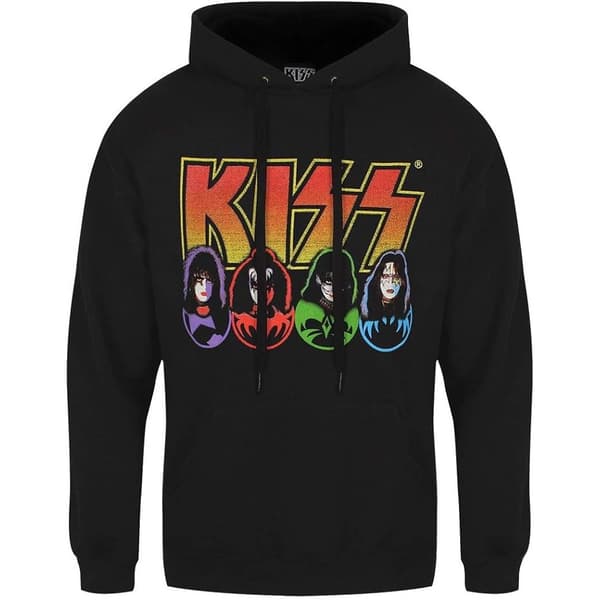 Kiss Unisex Adult Logo, Faces & Icons Hoodie