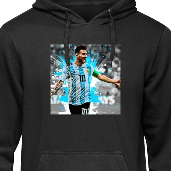 Hættetrøje til Børn | Behagelig Børne-Hoodie Lionel Messi Sort