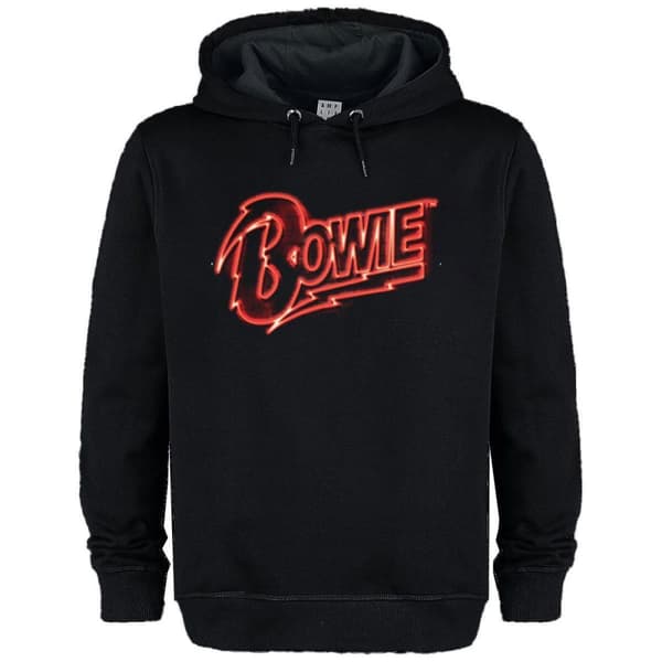 Amplified Unisex Adult Neon Sign David Bowie Hoodie Black S