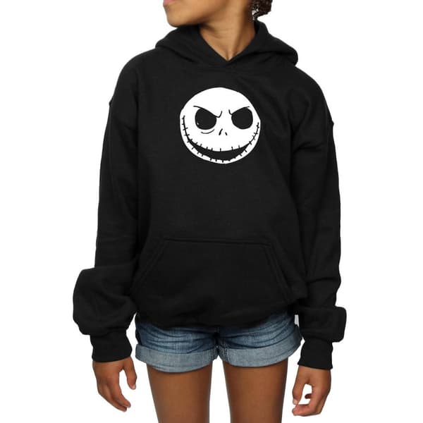 Disney Nightmare Before Christmas Jack Skellington Face-hoodie för flickor