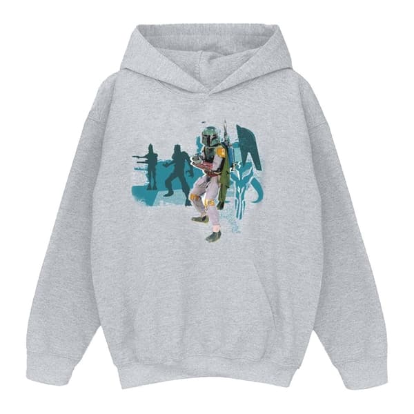 Star Wars Boba Fett Modern-hoodie för pojkar Sports Grey 9-11 Years