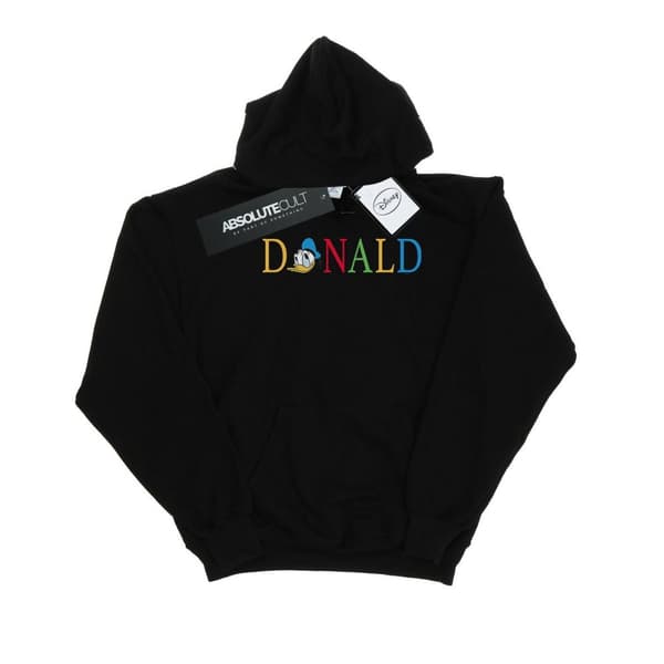 Disney Girls Donald Duck Letters Hoodie Black 9-11 Years