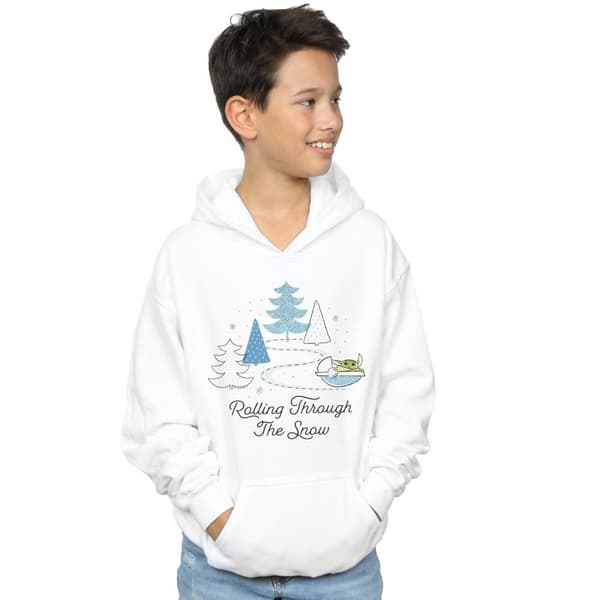 Star Wars Boys The Mandalorian Rullar Genom Snön Hoodie