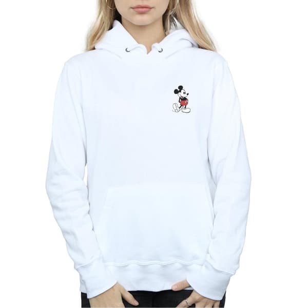 Disney Womens/Ladies Mickey Mouse Kickin Retro Chest Hoodie