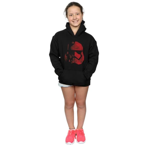 Star Wars Girls The Last Jedi Stormtrooper Red Cubist Helmet Hoodie