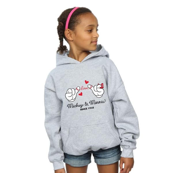 Disney Girls Mickey Mouse Love Hands Hoodie
