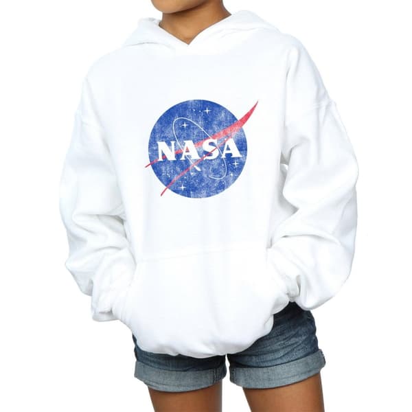 NASA Classic Insignia Logo Distressed Hoodie för flickor