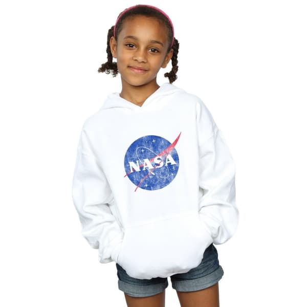 NASA Classic Insignia Logo Distressed Hoodie för flickor