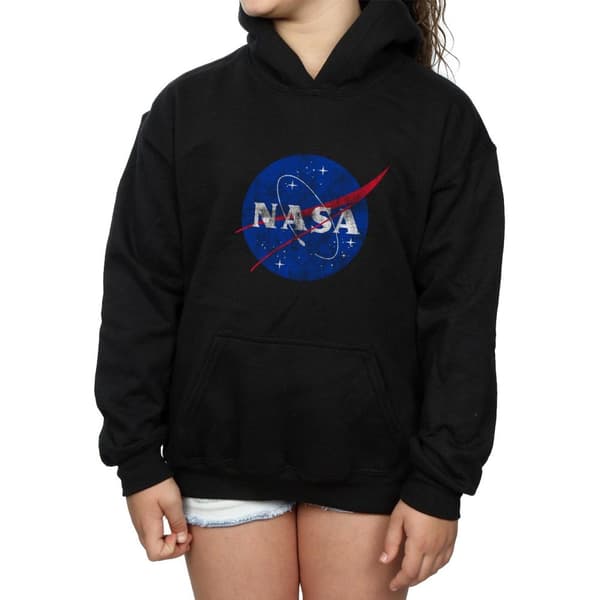NASA Classic Insignia Logo Distressed Hoodie för flickor