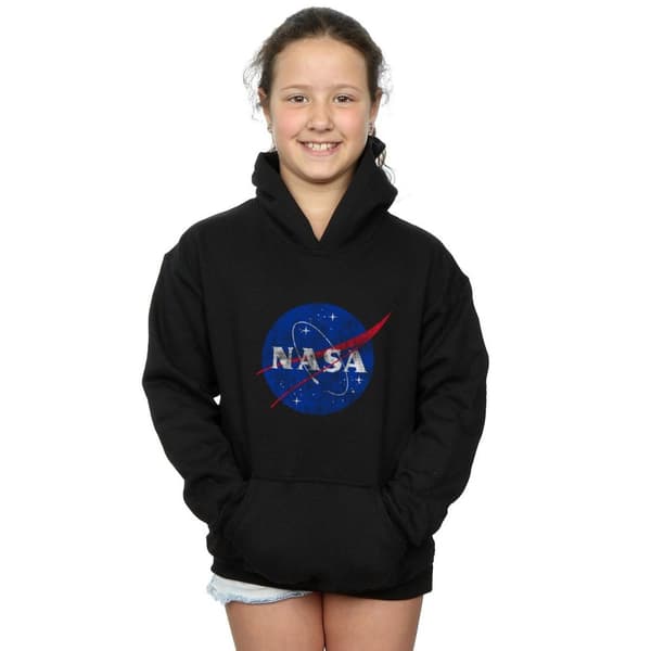 NASA Classic Insignia Logo Distressed Hoodie för flickor
