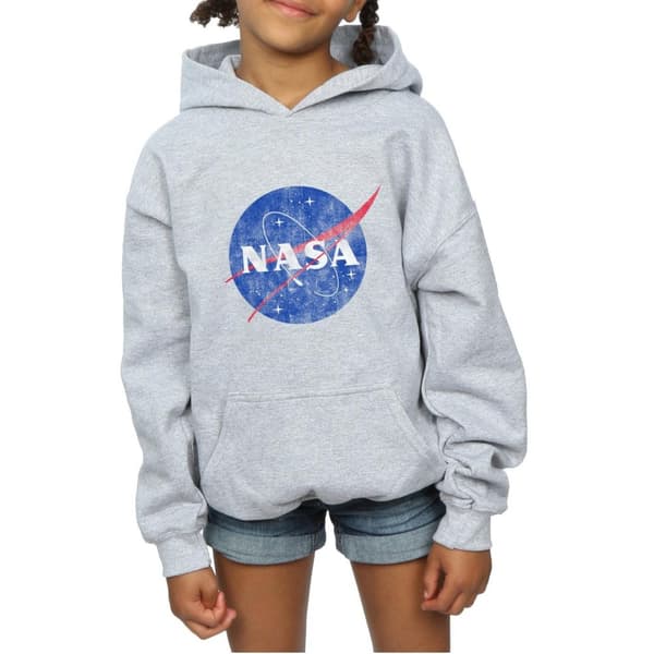 NASA Classic Insignia Logo Distressed Hoodie för flickor