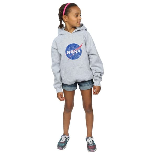 NASA Classic Insignia Logo Distressed Hoodie för flickor