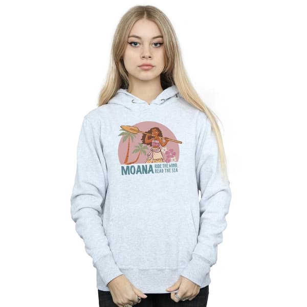 Disney Womens/Ladies Moana Read The Sea Hoodie