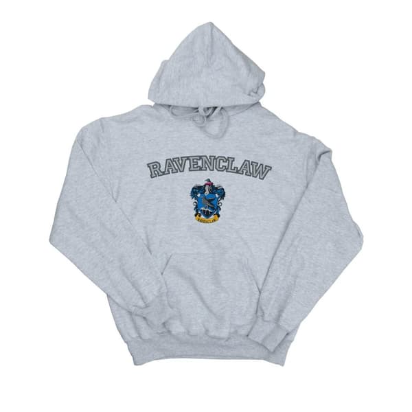 Harry Potter Girls Ravenclaw Crest Hoodie Sports Grey 9-11 Years
