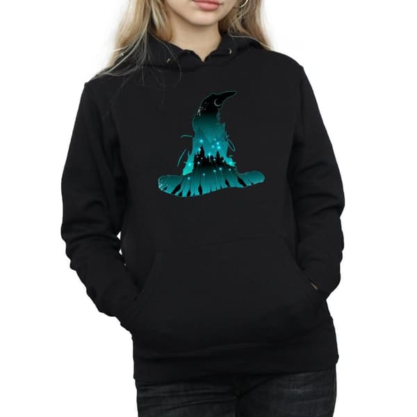 Harry Potter Huvtröja med Hogwarts-silhuett för kvinnor/damer