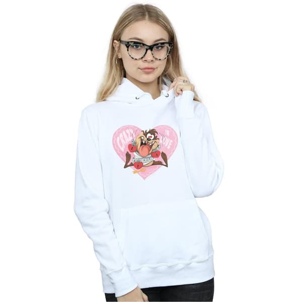 Looney Tunes Kvinnor/Damer Taz Alla hjärtans dag Crazy In Love Hoodie