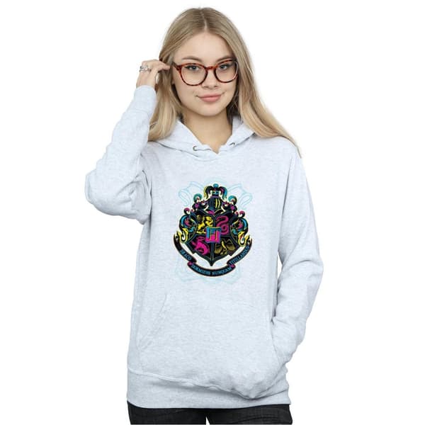 Harry Potter Neon Hogwarts Crest - huvtröja för kvinnor/damer