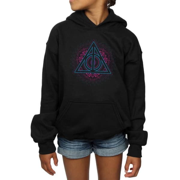 Harry Potter Girls Neon Deathly Hallows Hoodie