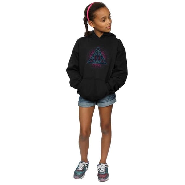 Harry Potter Girls Neon Deathly Hallows Hoodie