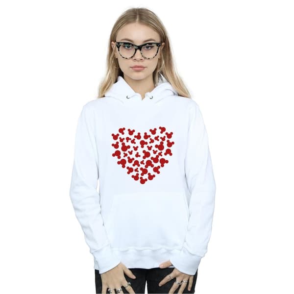 Disney Womens/Ladies Mickey Mouse Heart Silhouette Hoodie
