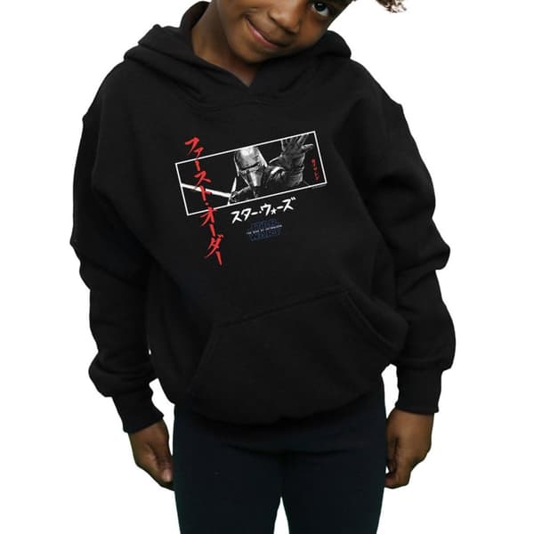 Star Wars: The Rise of Skywalker Girls Star Wars The Rise Of Skywalker Kylo Ren Katakana Art Stripe Hoodie