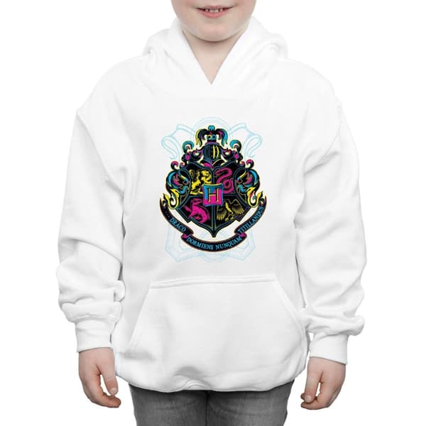 Harry Potter Boys Neon Hogwarts Crest Hoodie