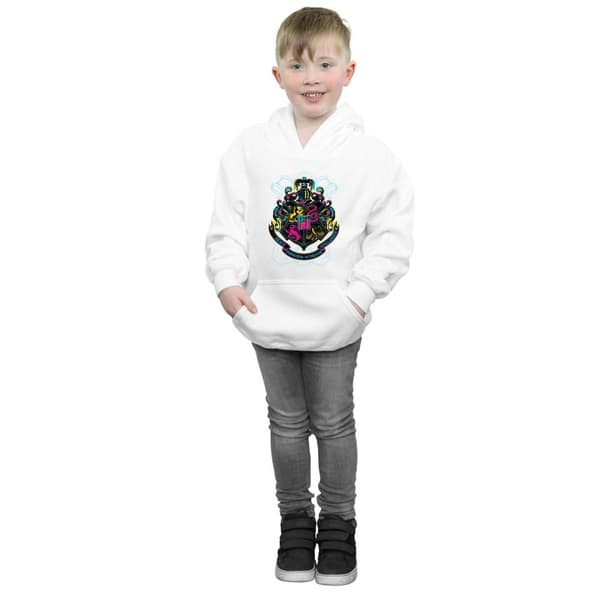Harry Potter Boys Neon Hogwarts Crest Hoodie
