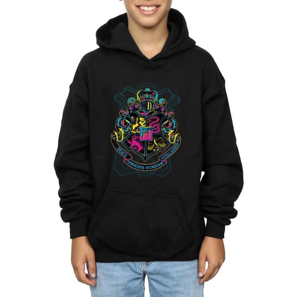 Harry Potter Boys Neon Hogwarts Crest Hoodie