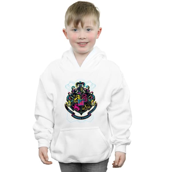 Harry Potter Boys Neon Hogwarts Crest Hoodie