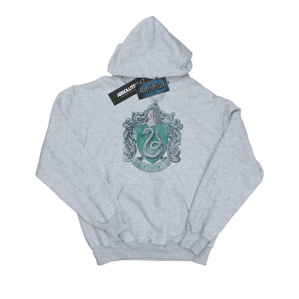 Harry Potter Girls Slytherin Distressed Crest Hoodie