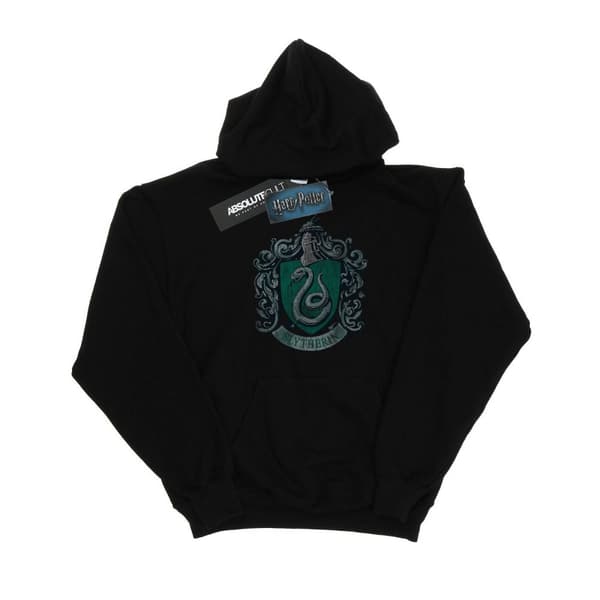 Harry Potter Girls Slytherin Distressed Crest Hoodie