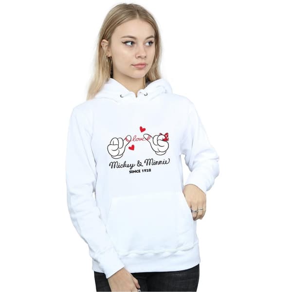Disney Womens/Ladies Musse Pigg Love Hands Hoodie