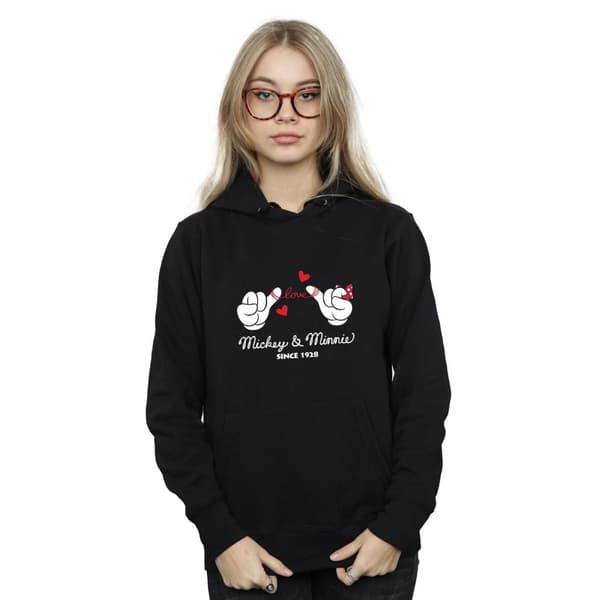 Disney Womens/Ladies Musse Pigg Love Hands Hoodie