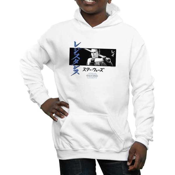 Star Wars: The Rise of Skywalker Boys Star Wars The Rise Of Skywalker Rey Katakana Art Stripe Hoodie