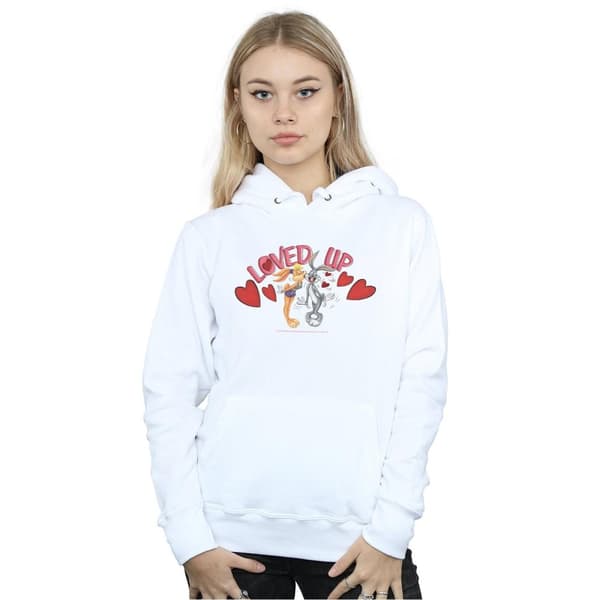 Looney Tunes Womens/Ladies Bugs Bunny And Lola Valentine´s Day Loved Up Hoodie
