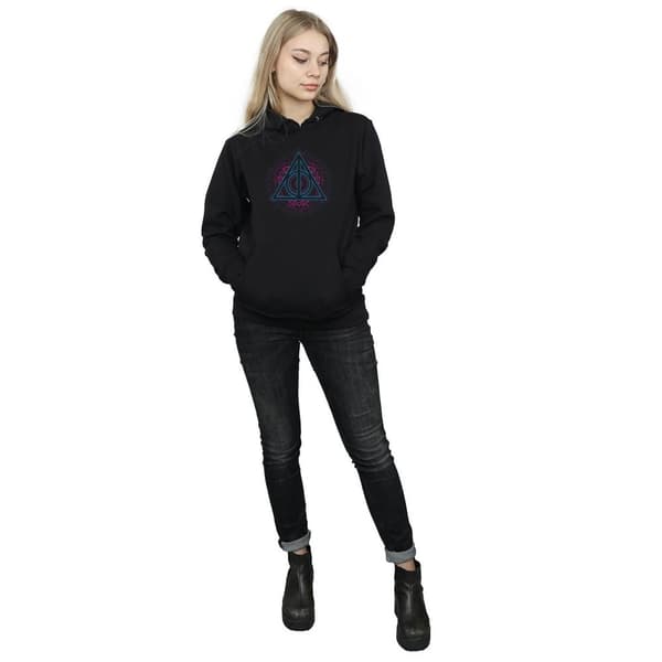 Harry Potter Womens/Ladies Neon Deathly Hallows Hoodie