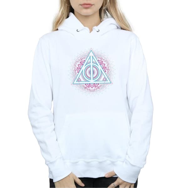 Harry Potter Womens/Ladies Neon Deathly Hallows Hoodie