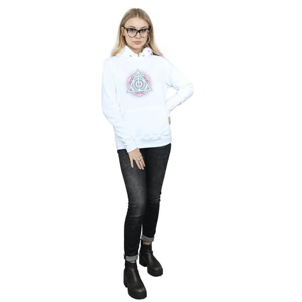 Harry Potter Womens/Ladies Neon Deathly Hallows Hoodie
